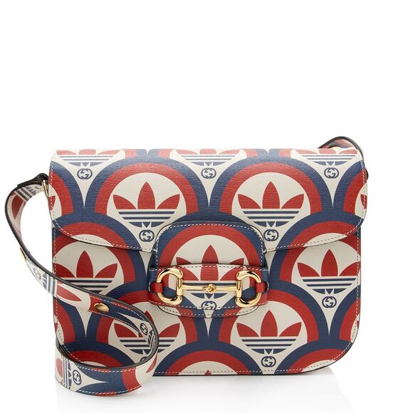 Gucci x Adidas Calfskin Interlocking G Horsebit 1955 Medium Shoulder Bag - Picture 1 of 12